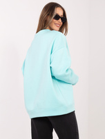 Miętowa damska bluza oversize bez kaptura RUE PARIS