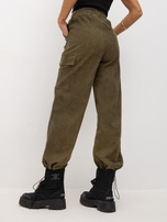 Khaki sztruksowe spodnie typu cargo 