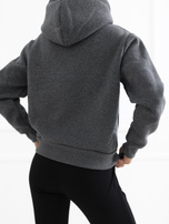 Ciemnoszara dresowa bluza basic z kapturem RUE PARIS