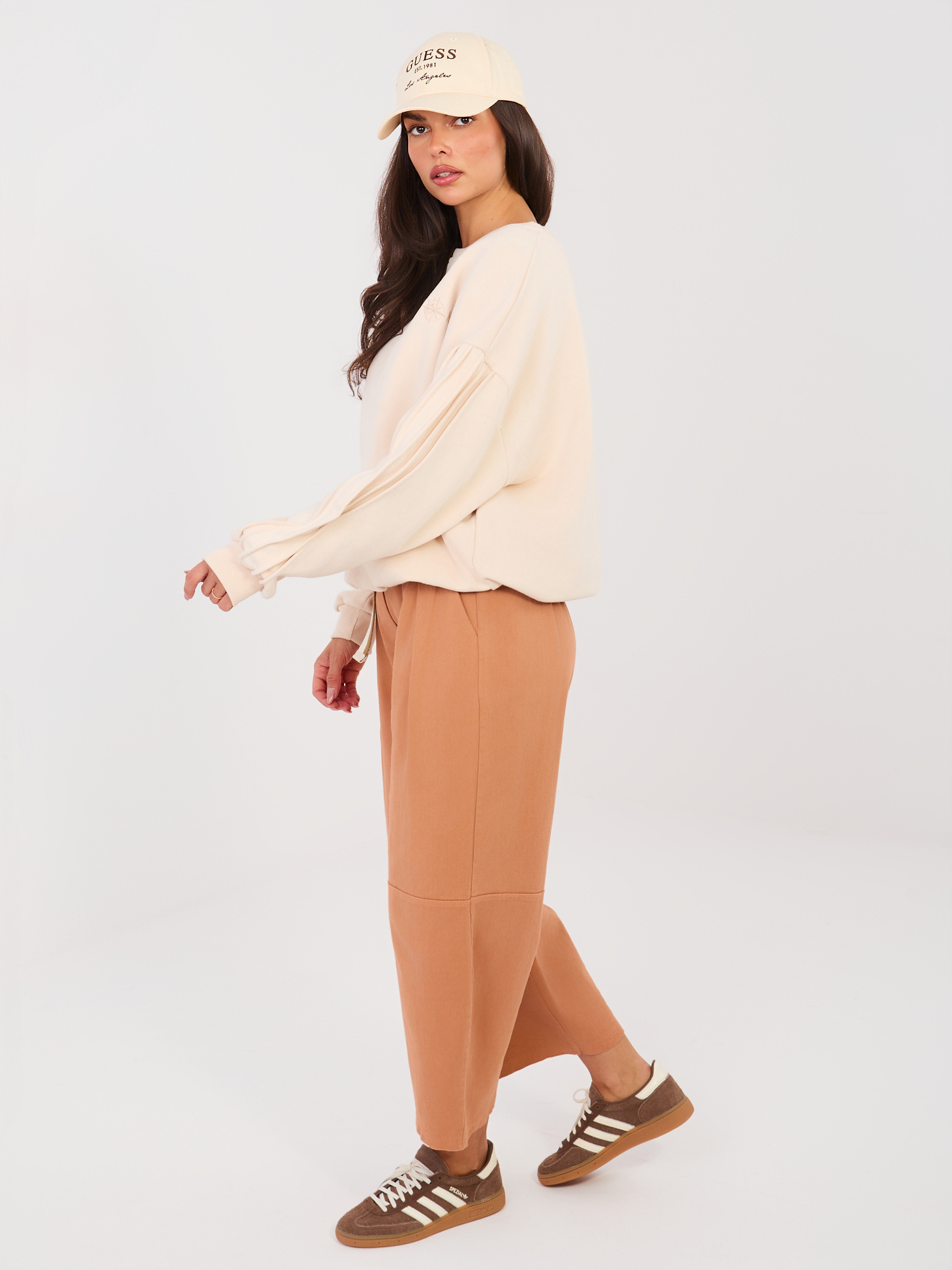 Ceglaste jeansowe spodnie z kieszeniami RUE PARIS