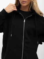 Czarna ocieplana bluza basic z kapturem 
