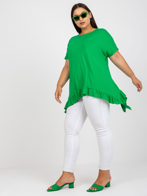 Zielona wiskozowa bluzka plus size o luźnym kroju 