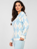 Pastelowa niebieska bluza oversize bez kaptura 