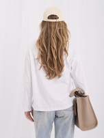 Biały damski longsleeve basic z okrągłym dekoltem
