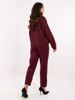 Burgundowy komplet z kardiganem oversize RUE PARIS
