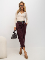 Jasnobeżowy elegancki sweter z domieszką wełny