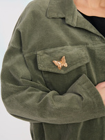 Khaki sztruksowa kurtka typu bomber RUE PARIS