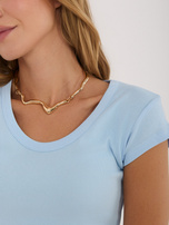 Jasnoniebieski bawełniany t-shirt basic RUE PARIS