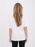 Biały damski t-shirt basic z bawełny 