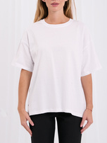 Biały damski t-shirt basic z bawełny 