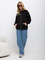 Czarna ocieplana bluza basic z kapturem 