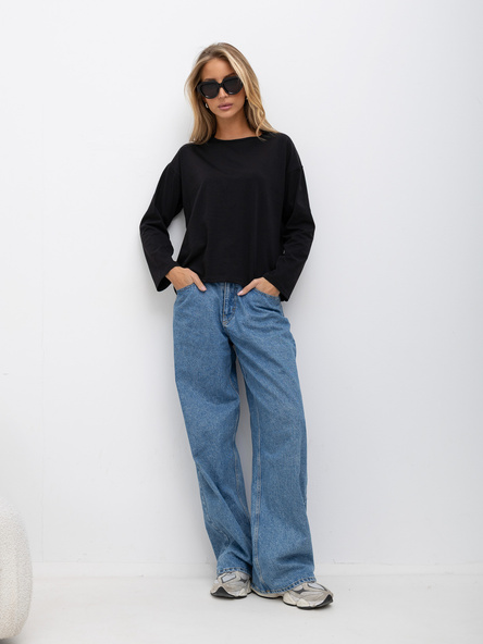 Czarny bawełniany longsleeve basic