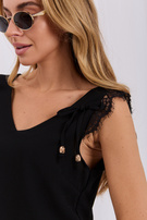Czarny top z koronką Sapphire