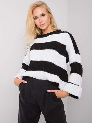 Czarno-biały sweter w paski Bree