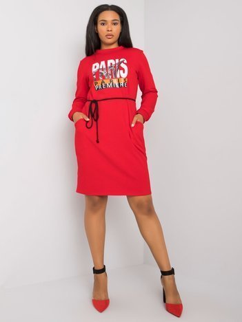 Czerwona sukienka bawełniana Lareen