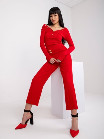 Czerwone spodnie materiałowe Grace