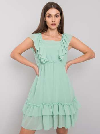 Zielona sukienka z falbanami Safina