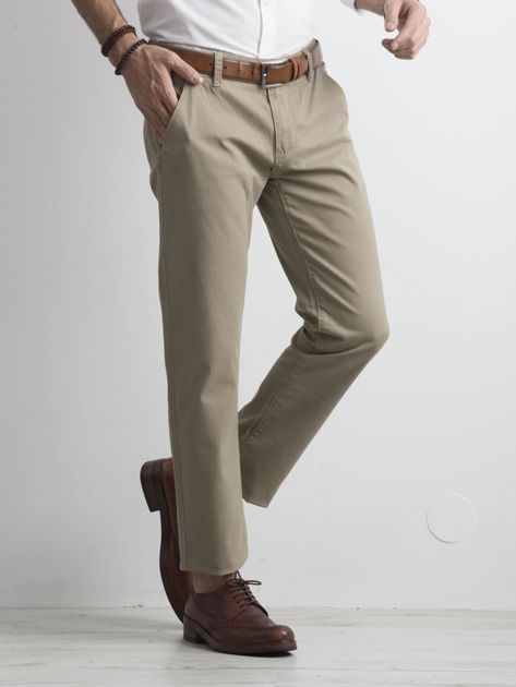 Beżowe męskie spodnie chinosy