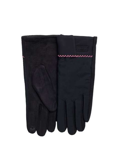 Czarne zimowe rękawiczki damskie 