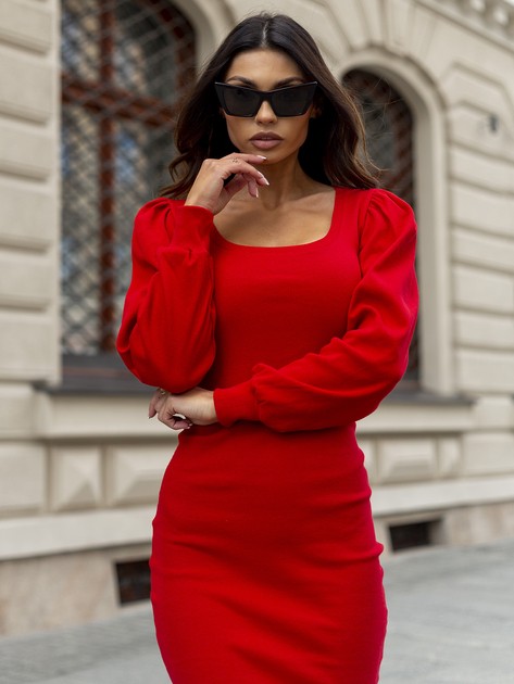Czerwona sukienka dopasowana Shantaya RUE PARIS