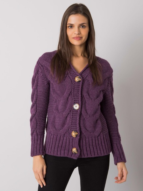 Fioletowy sweter na guziki Louissine RUE PARIS