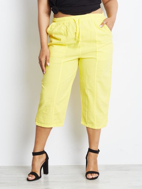 Żółte spodnie plus size Contraction